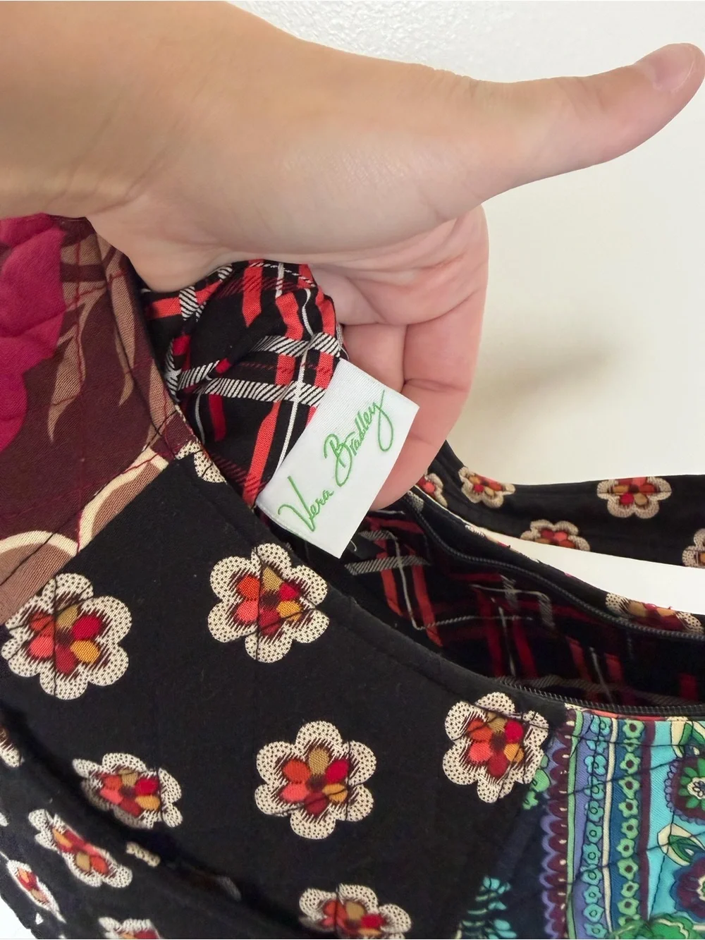 VERA BRADLEY Vintage Retired Pirouette Carnaby Blue Rhapsody Patchwork Hobo Bag